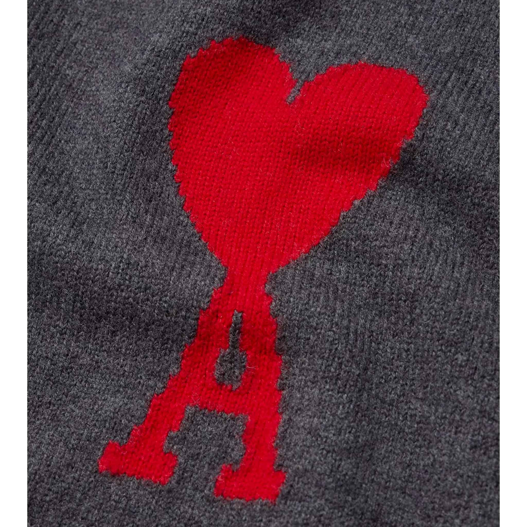 Ami Paris ADC Large Crew Knit Sweater in Heather Grey