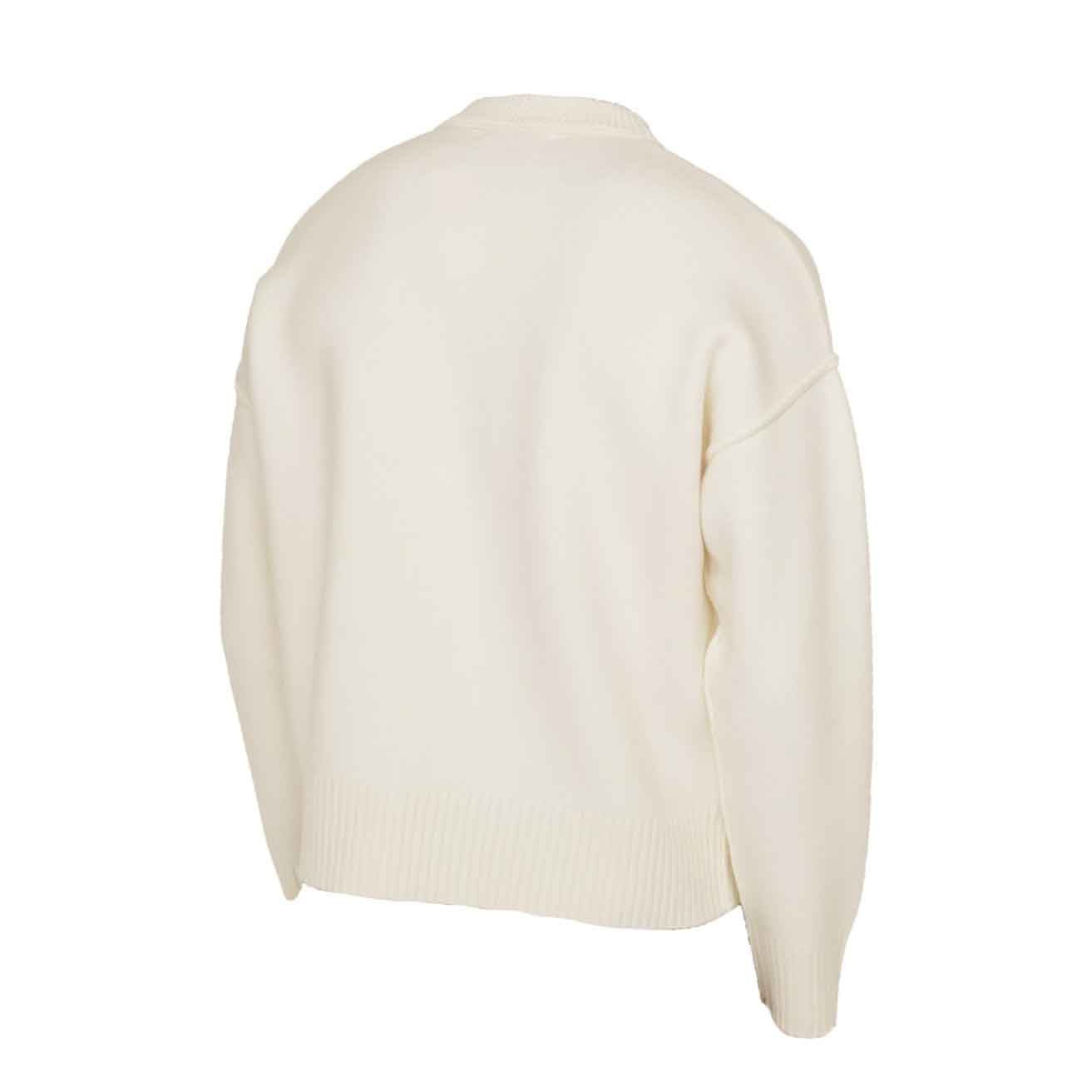 Ami Paris De Coer Large Heart Merino Wool Knitted Sweater in Off WhiteSweatshirtsAMI ParisDPUS3666598137169XSAmi Paris De Coer Large Heart Merino Wool Knitted Sweater in Off White