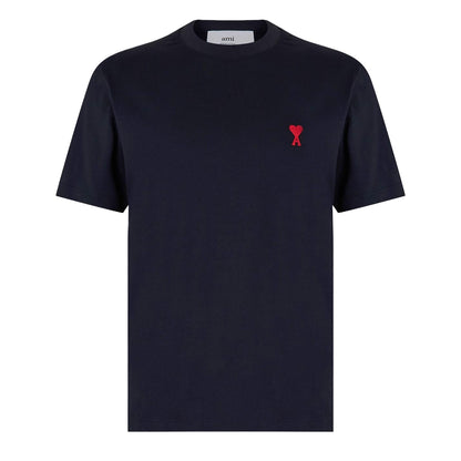 Ami Paris De Coeur Classic Fit T Shirt in Navy Blue