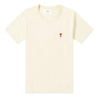 Ami Paris De Coeur Classic Fit T Shirt in Vanilla