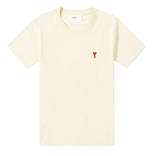 Ami Paris De Coeur Classic Fit T Shirt in Vanilla