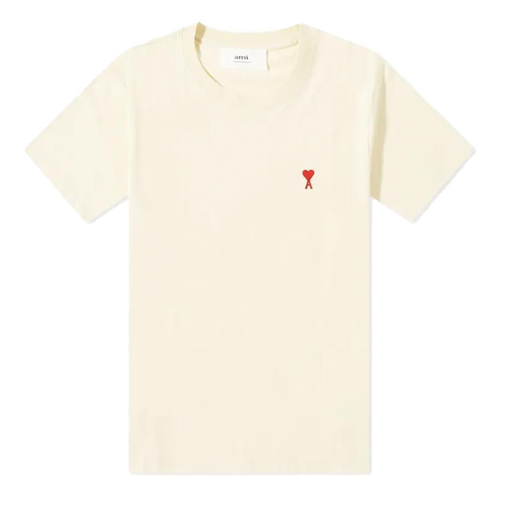 Ami Paris De Coeur Classic Fit T Shirt in Vanilla