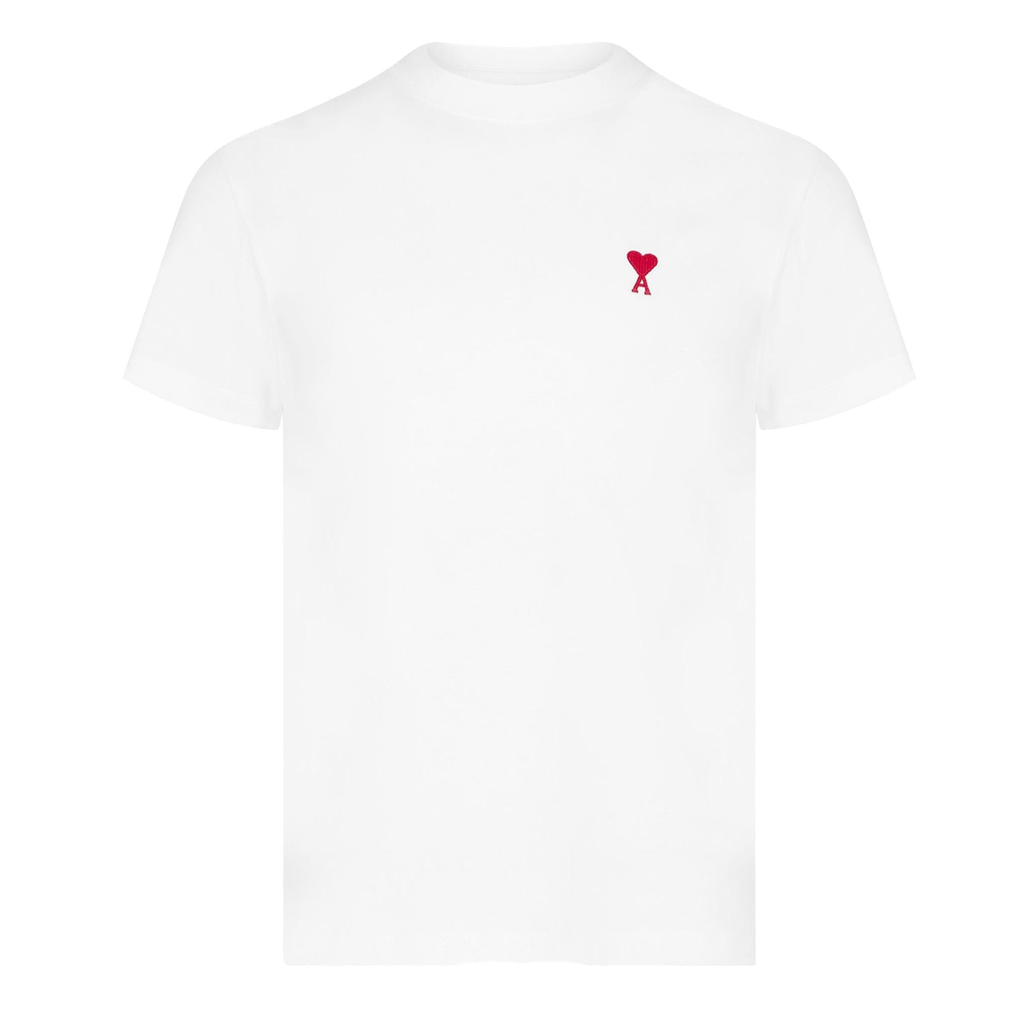 Ami Paris De Coeur Classic Fit T Shirt in White