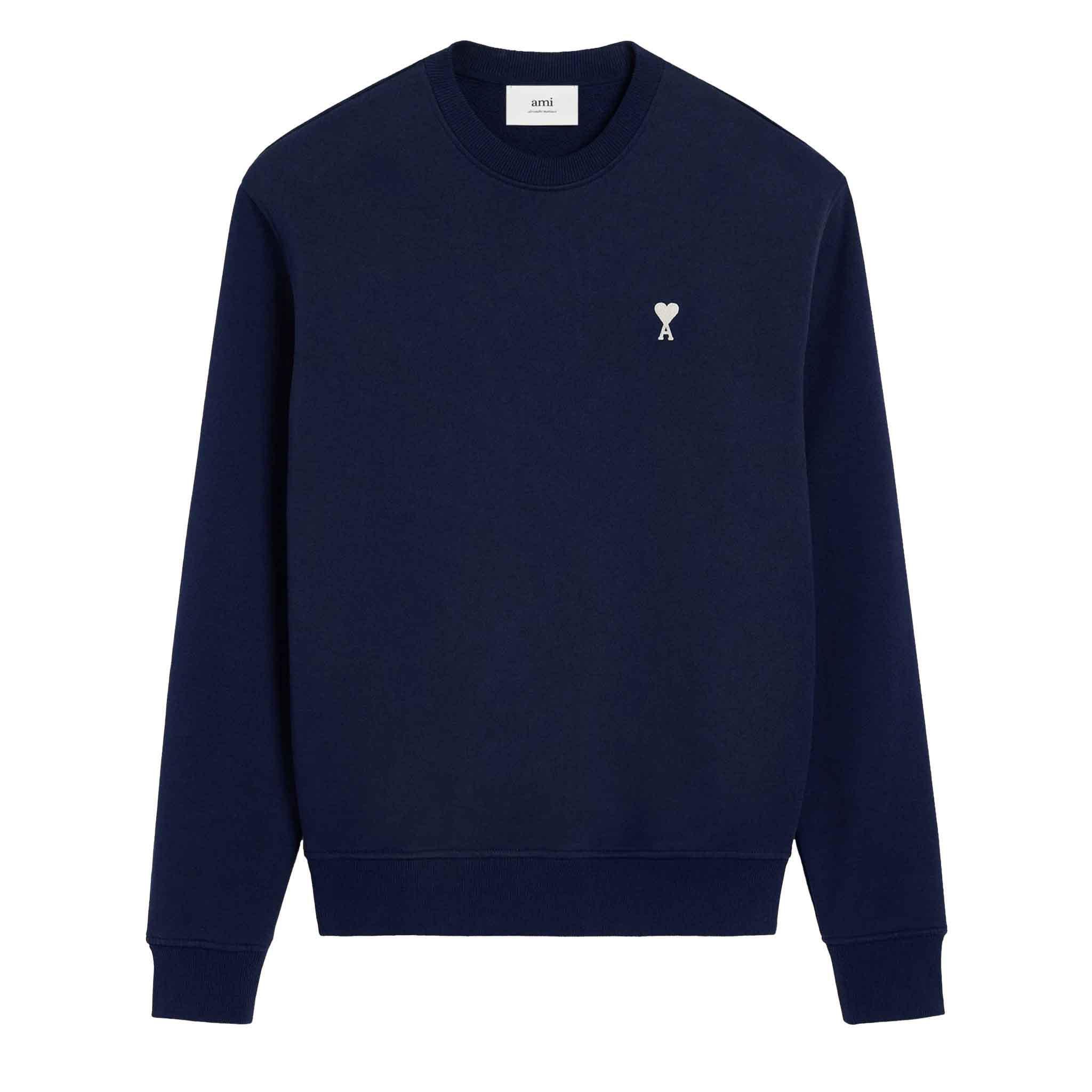 Ami Paris Ami De Coeur Crewneck Sweater Blue Sweater Sweat Ami