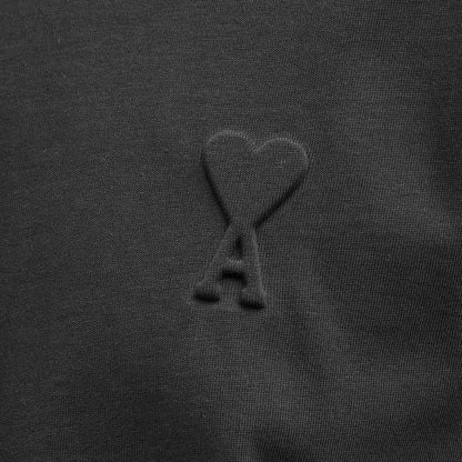 Ami Paris De Coeur Cotton T Shirt in Black Tonal