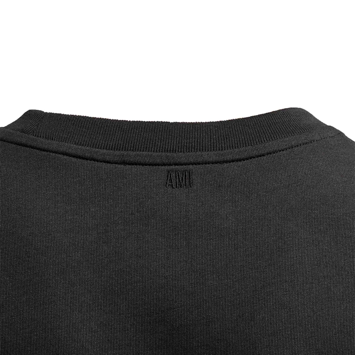 Ami Paris De Coeur Cotton T Shirt in Black Tonal