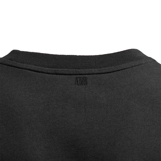 Ami Paris De Coeur Cotton T Shirt in Black Tonal