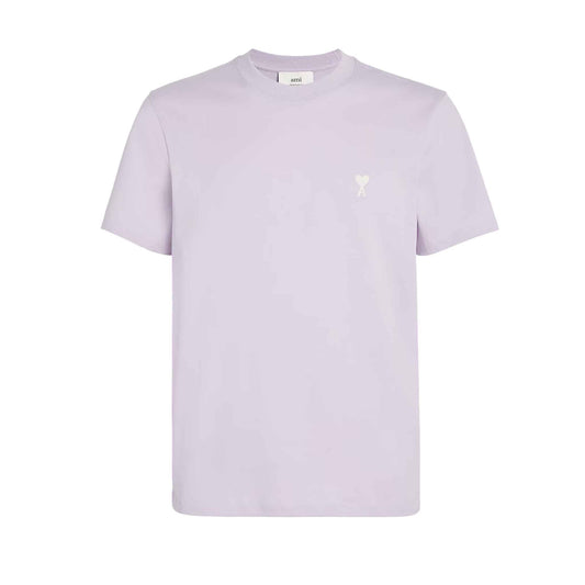 Ami Paris De Coeur Slim Cotton Unisex T Shirt in Lilac