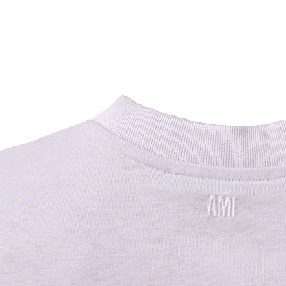 Ami Paris De Coeur Slim Cotton Unisex T Shirt in Lilac