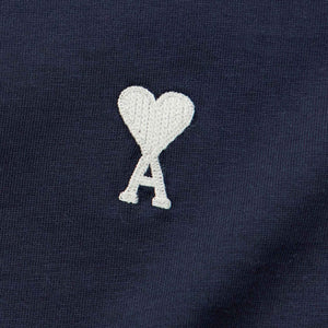 Ami Paris De Coeur Cotton T Shirt in Night Blue