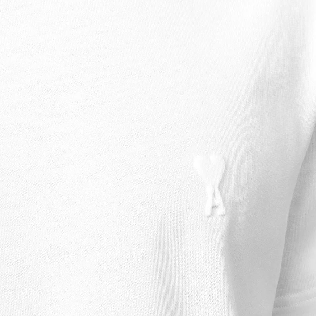 Ami Paris De Coeur Cotton T Shirt in Off White Tonal – DPUS