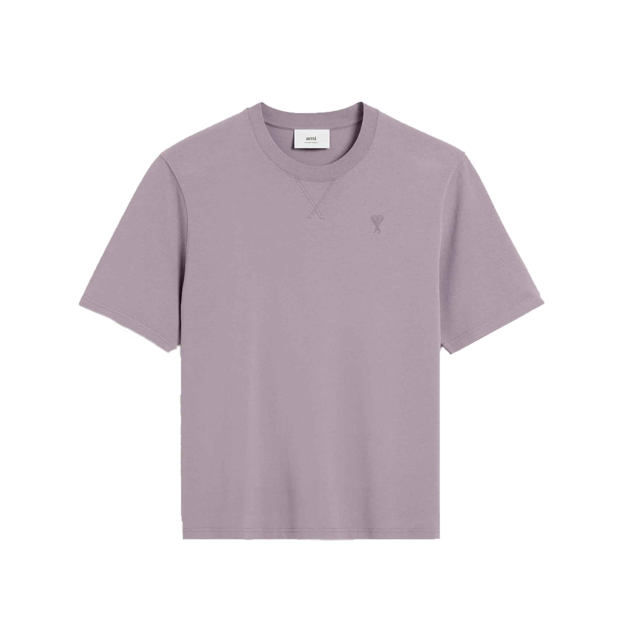 Ami Paris De Coeur Heavy Cotton Boxy T Shirt in LilacT-ShirtsAMI ParisDPUSXXSAmi Paris De Coeur Heavy Cotton Boxy T Shirt in Lilac