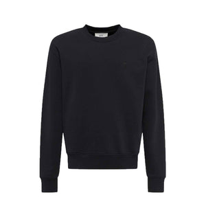 AMI Paris De Coeur Tonal Heart Crewneck Sweatshirt in Black DPUS Designer Outlet