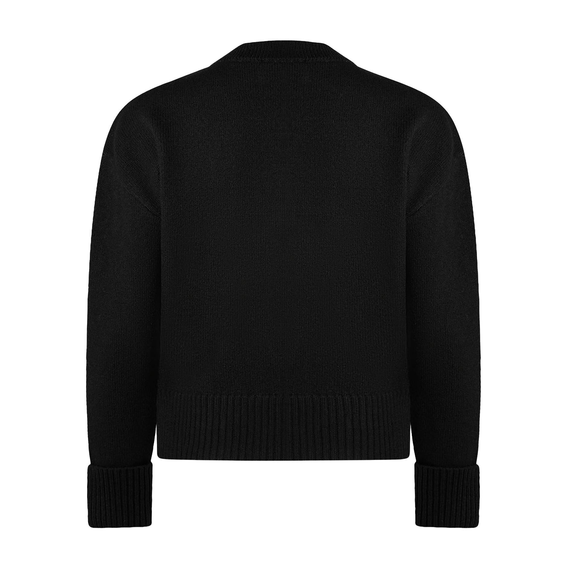 Ami Paris Large Heart Knit Cardigan in Black/Red