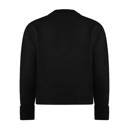 Ami Paris Large Heart Knit Cardigan in Black/Red