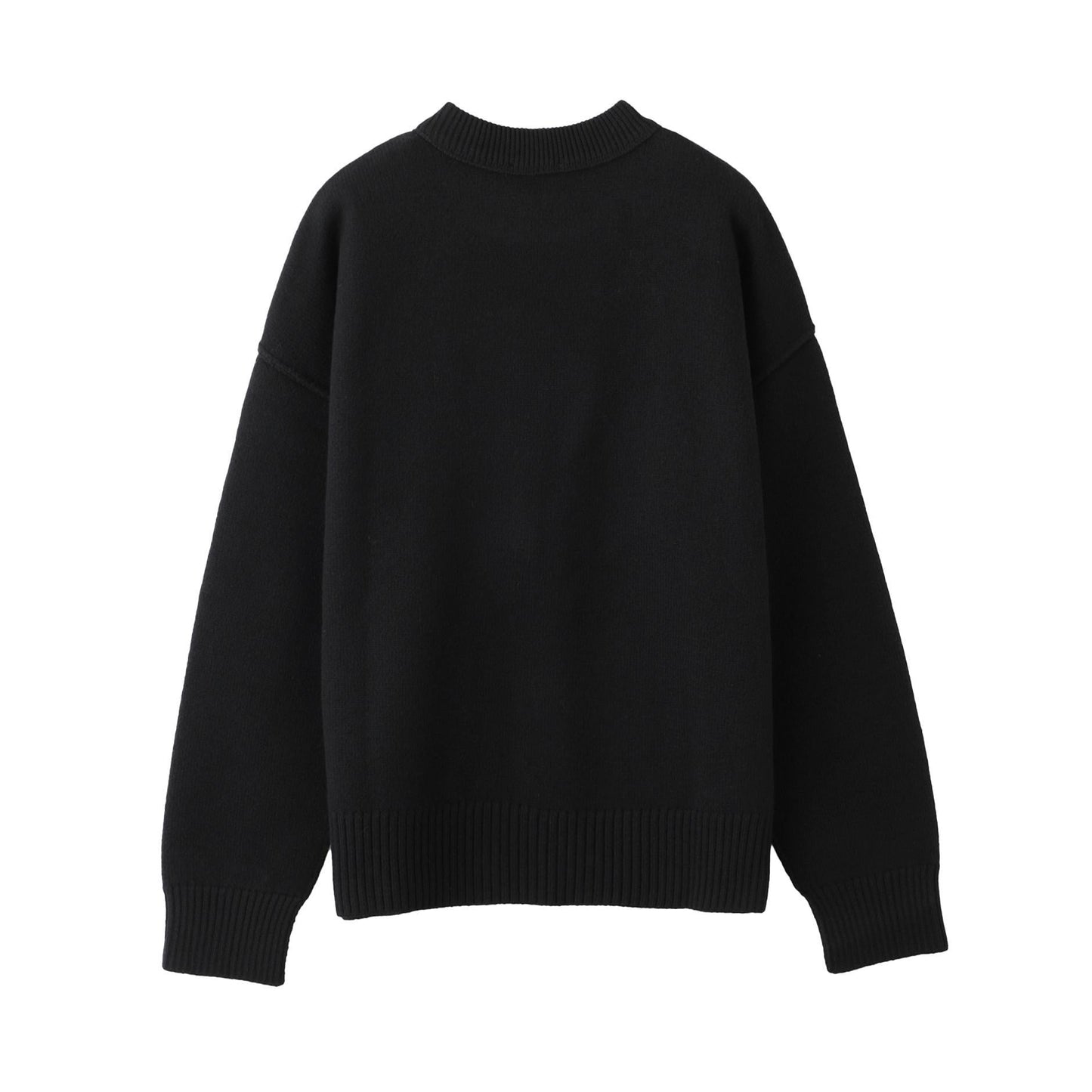Ami Paris Large Heart Knit Sweater in Black/Red