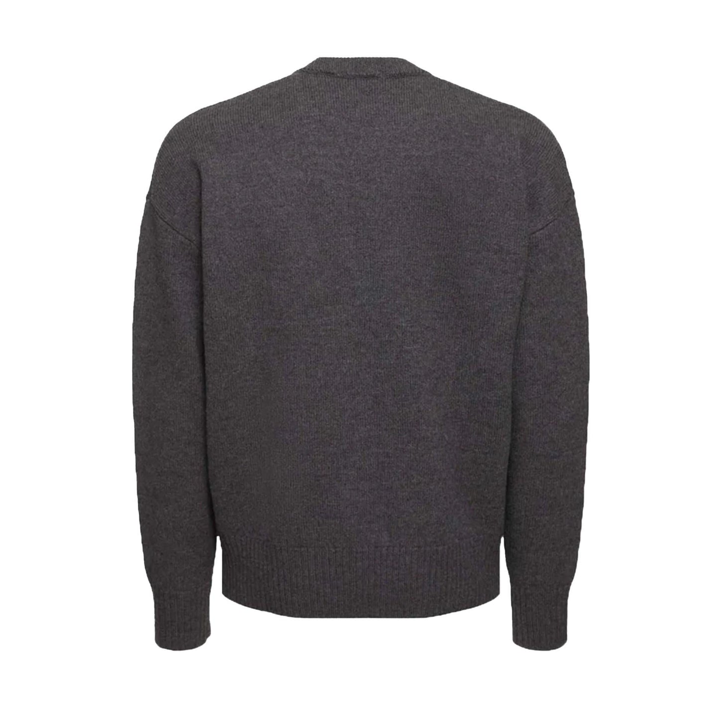 Ami Paris Large Heart Knit Sweater in Heather Grey