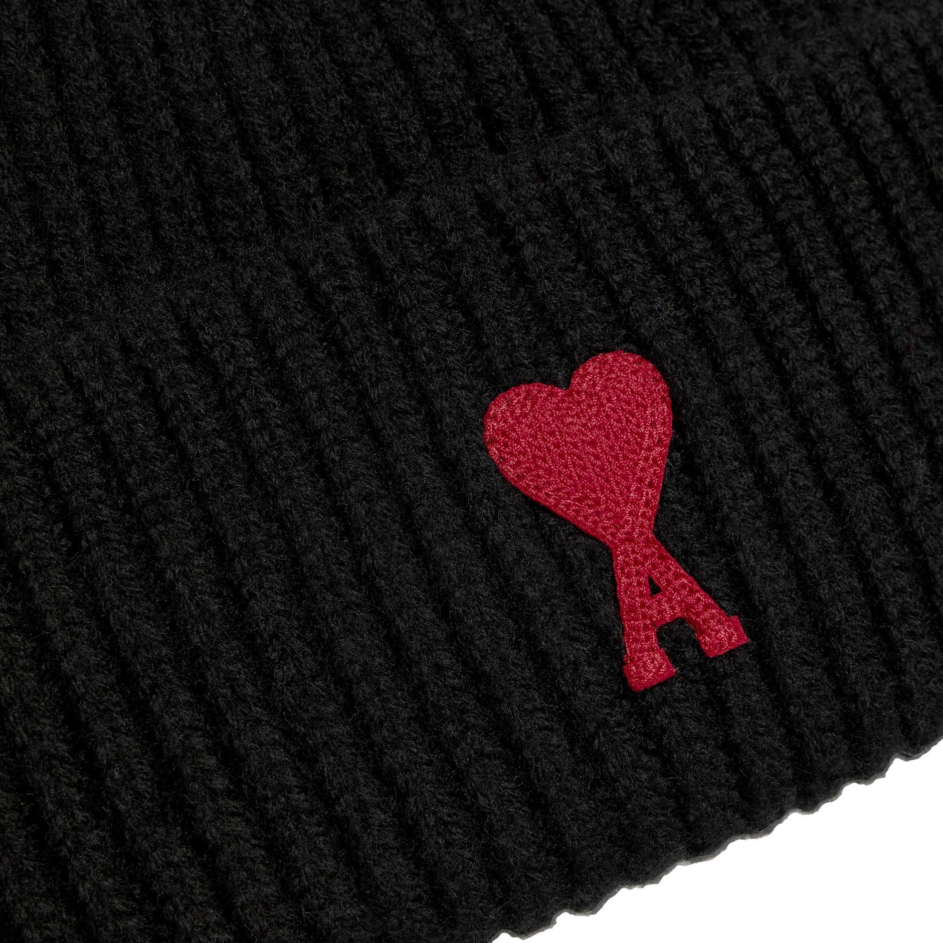 Ami Paris Logo Beanie Hat in Black