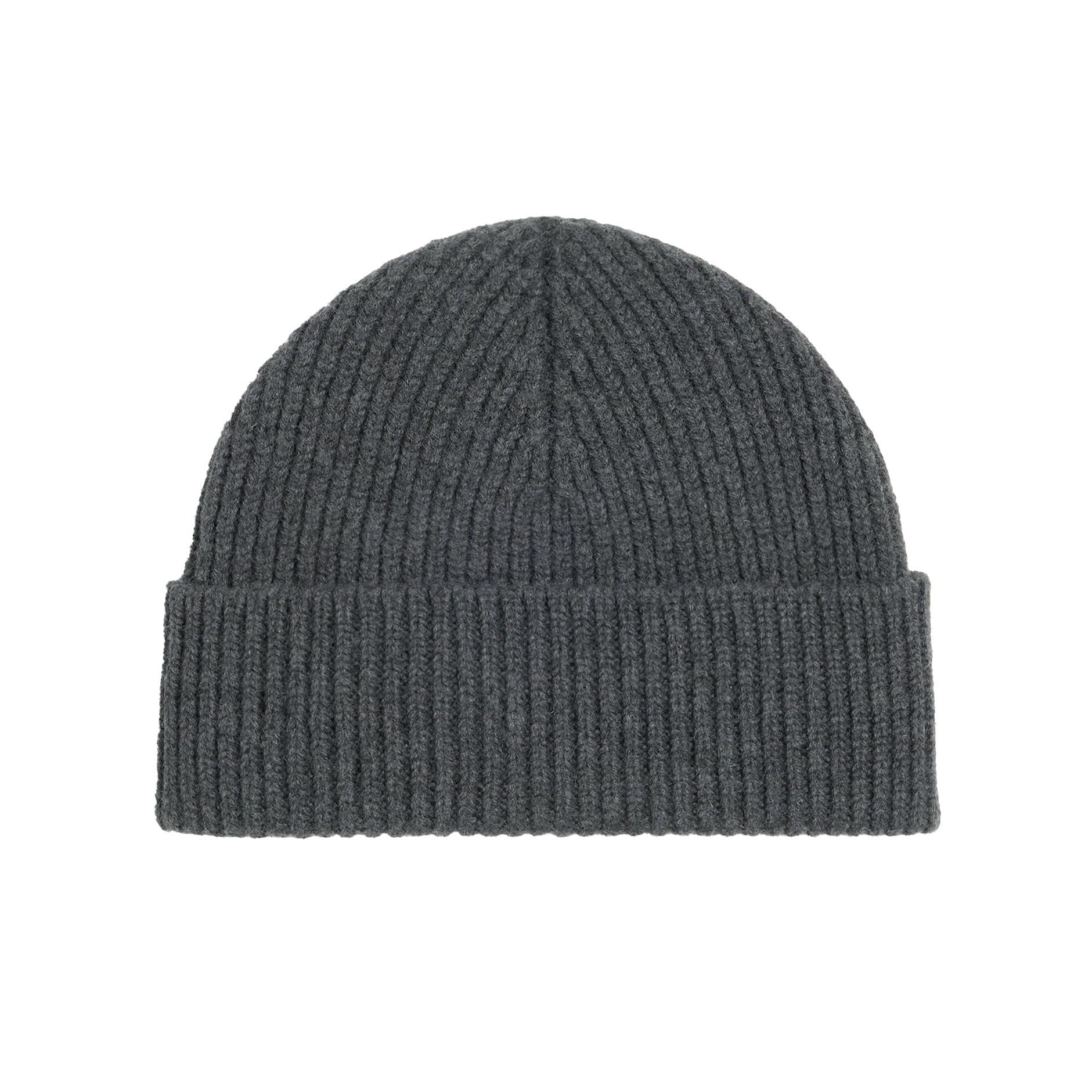 Ami Paris Logo Beanie Hat in Heather Grey