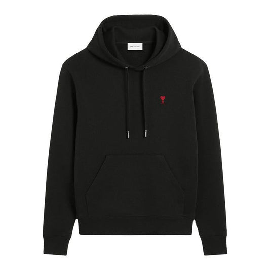 Ami Paris Loopback Cotton Hoodie in BlackHoodies & Zip - UpsAmi ParisDPUS Designer Outlet3666598459742XSAmi Paris Loopback Cotton Hoodie in Black