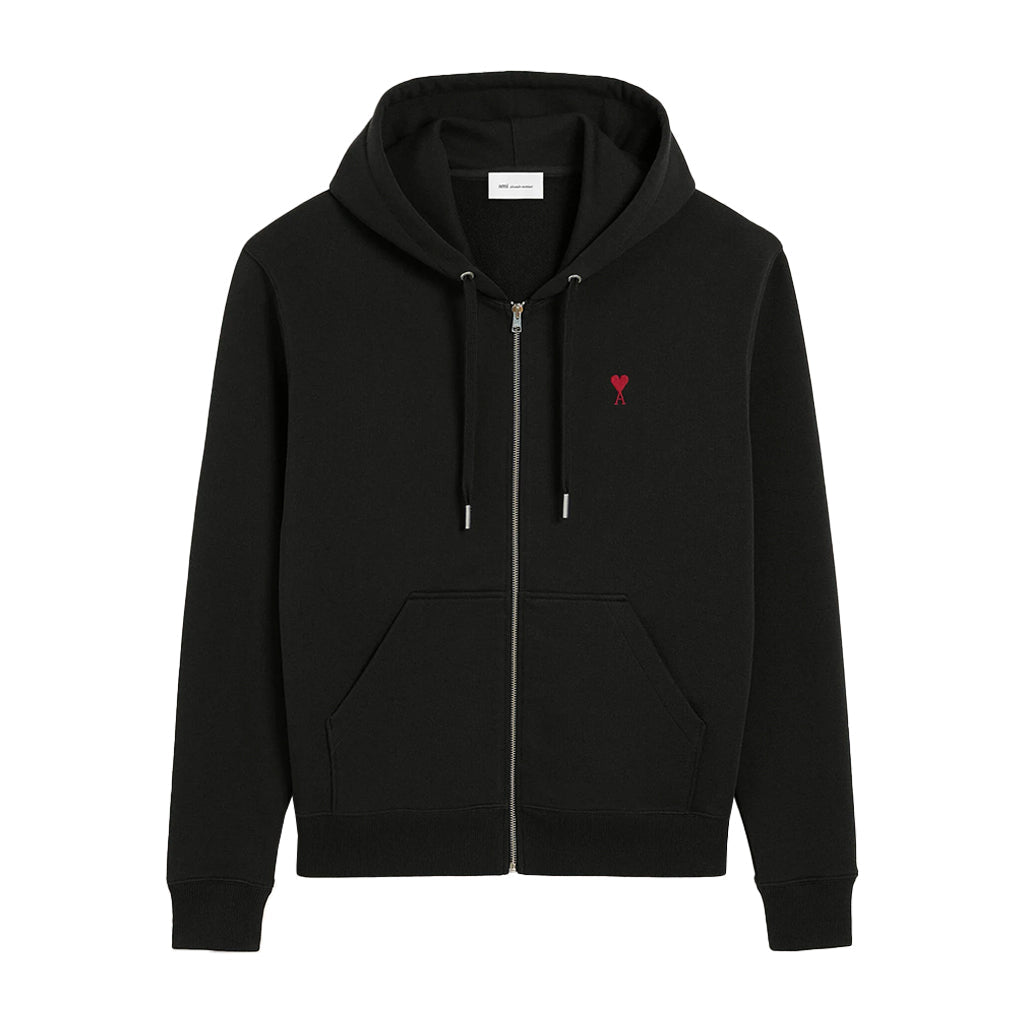 [Ami Paris] Loopback Cotton Zipped Hooded SweatshirtAmi ParisDPUS Designer OutletBlackXS[Ami Paris] Loopback Cotton Zipped Hooded Sweatshirt