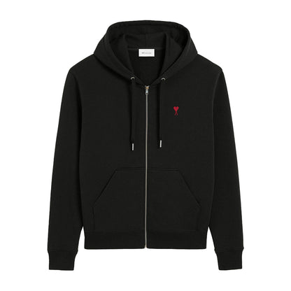 [Ami Paris] Loopback Cotton Zipped Hooded SweatshirtAmi ParisDPUS Designer OutletBlackXS[Ami Paris] Loopback Cotton Zipped Hooded Sweatshirt