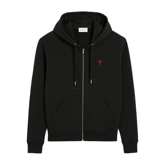 [Ami Paris] Loopback Cotton Zipped Hooded SweatshirtAmi ParisDPUS Designer OutletBlackXS[Ami Paris] Loopback Cotton Zipped Hooded Sweatshirt