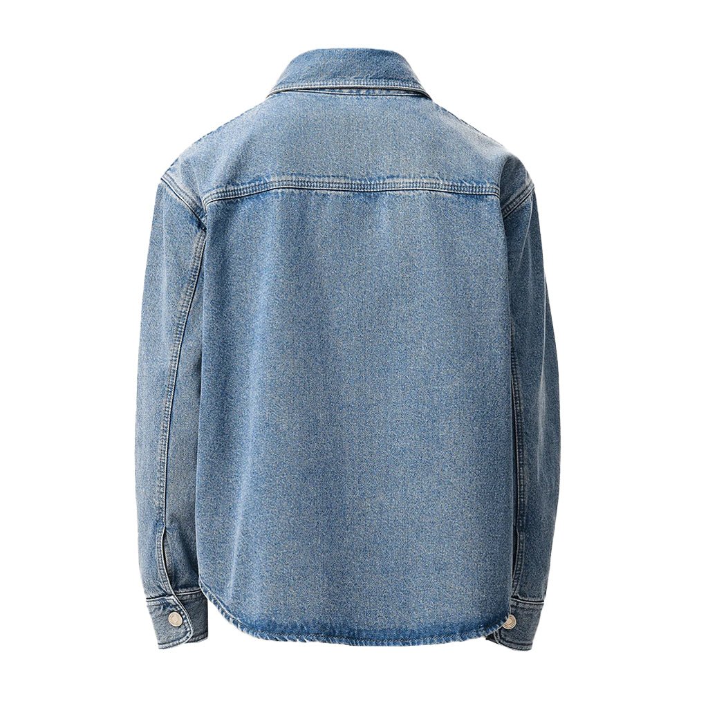 [Ami Paris] Overshirt With Knitted Ami De CoeurOvershirtAmi ParisDPUS Designer Outlet3666598729098Used Indigo Light DenimXS[Ami Paris] Overshirt With Knitted Ami De Coeur