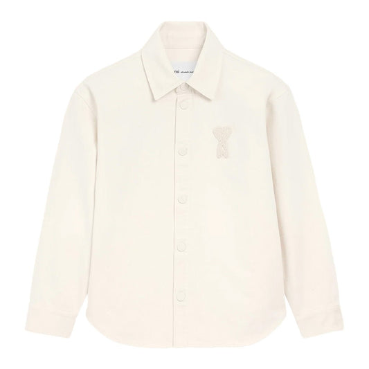 [Ami Paris] Overshirt With Knitted Ami De CoeurOvershirtAmi ParisDPUS Designer Outlet3666598729272Creamy WhiteXS[Ami Paris] Overshirt With Knitted Ami De Coeur