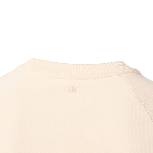 Ami Paris Patch Heart Sweatshirt in Off White / Red