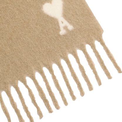 [Ami Paris] Quota Alpaca Wool Scarf Off White Ami De Coeur Jacquard ScarfScarfAmi ParisDPUS Designer OutletUSF673.AW0004-A184Mastic Beige[Ami Paris] Quota Alpaca Wool Scarf Off White Ami De Coeur Jacquard Scarf