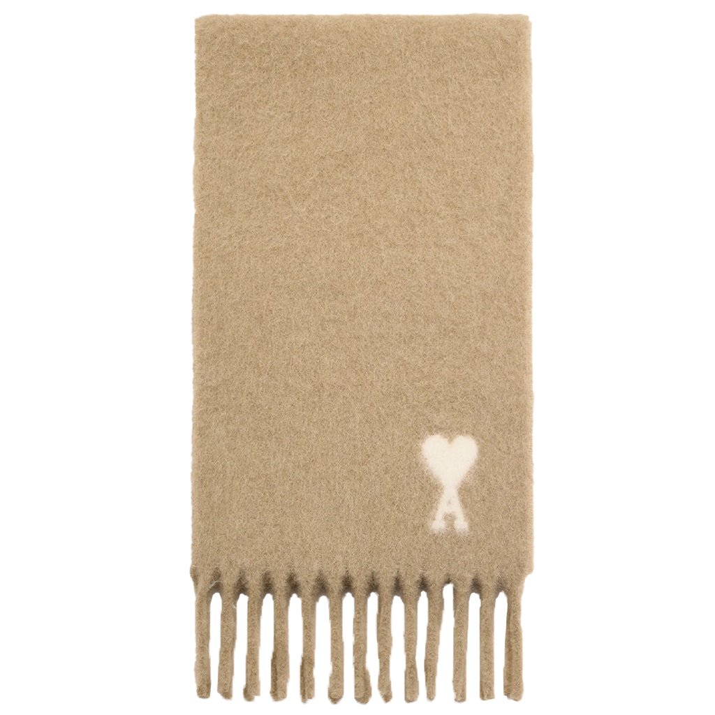 [Ami Paris] Quota Alpaca Wool Scarf Off White Ami De Coeur Jacquard ScarfScarfAmi ParisDPUS Designer OutletUSF673.AW0004-A184Mastic Beige[Ami Paris] Quota Alpaca Wool Scarf Off White Ami De Coeur Jacquard Scarf