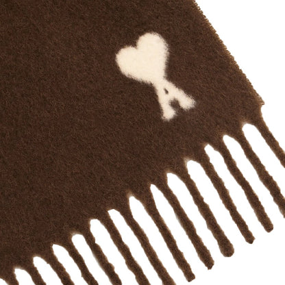 [Ami Paris] Quota Alpaca Wool Scarf Off White Ami De Coeur Jacquard ScarfScarfAmi ParisDPUS Designer OutletUSF673.AW0004-2221Chocolate Brown[Ami Paris] Quota Alpaca Wool Scarf Off White Ami De Coeur Jacquard Scarf