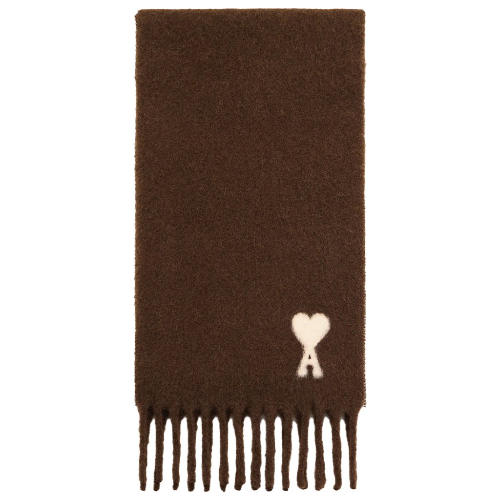 [Ami Paris] Quota Alpaca Wool Scarf Off White Ami De Coeur Jacquard ScarfScarfAmi ParisDPUS Designer OutletUSF673.AW0004-2221Chocolate Brown[Ami Paris] Quota Alpaca Wool Scarf Off White Ami De Coeur Jacquard Scarf