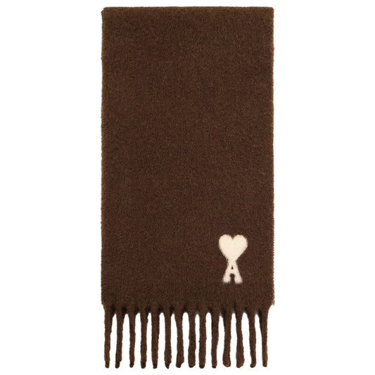 [Ami Paris] Quota Alpaca Wool Scarf Off White Ami De Coeur Jacquard ScarfScarfAmi ParisDPUS Designer OutletUSF673.AW0004-2221Chocolate Brown[Ami Paris] Quota Alpaca Wool Scarf Off White Ami De Coeur Jacquard Scarf
