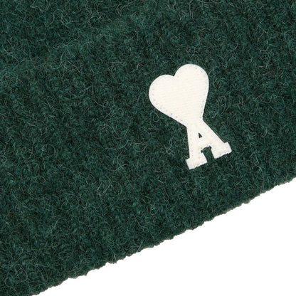 [Ami Paris] Quota Ami De Coeur BeanieCaps & HatsAmi ParisDPUS Designer OutletUBO005.KN0135-A2793666598777211Bottle Green/Ecru[Ami Paris] Quota Ami De Coeur Beanie