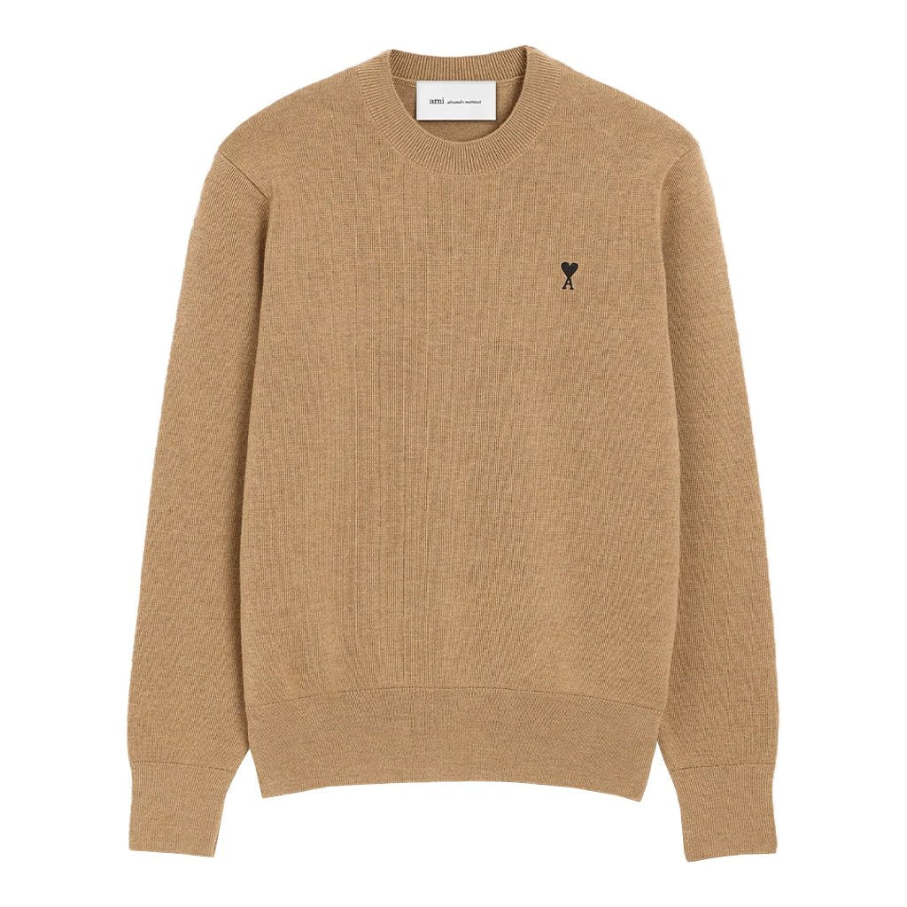 [Ami Paris] Quota Ami De Coeur Wool Crewneck KnitSweatshirtsAmi ParisDPUS Designer OutletHKS826.001-A335-XSCamel/BlackXS[Ami Paris] Quota Ami De Coeur Wool Crewneck Knit