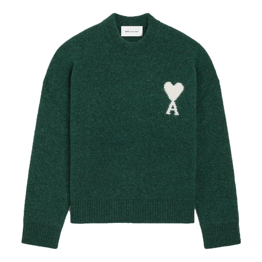 [Ami Paris] Quota Large Ami De Coeur Alpaca Crewneck KnitSweatshirtsAmi ParisDPUS Designer OutletUKS836.KN0135-A279-XSBottle Green/EcruXS[Ami Paris] Quota Large Ami De Coeur Alpaca Crewneck Knit