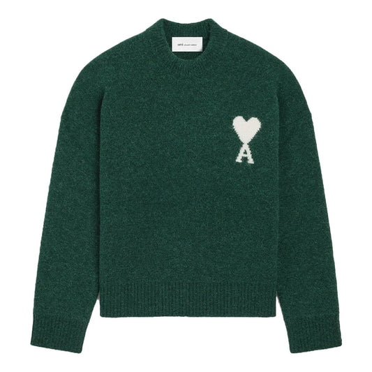 [Ami Paris] Quota Large Ami De Coeur Alpaca Crewneck KnitSweatshirtsAmi ParisDPUS Designer OutletUKS836.KN0135-A279-XSBottle Green/EcruXS[Ami Paris] Quota Large Ami De Coeur Alpaca Crewneck Knit