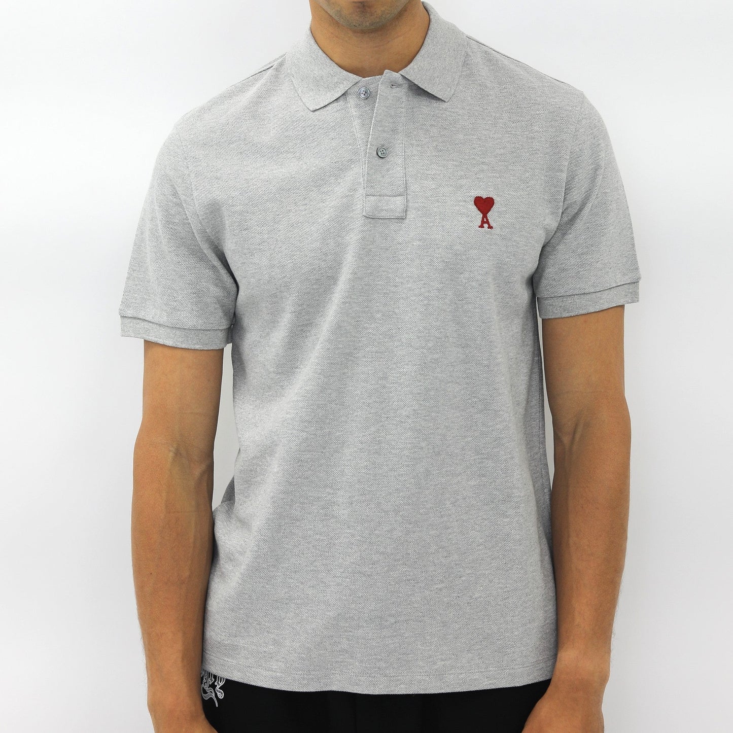 [Ami Paris] Red Ami De Coeur Polo ShirtT-ShirtAmi ParisDPUS Designer OutletGrey MelangeXS[Ami Paris] Red Ami De Coeur Polo Shirt