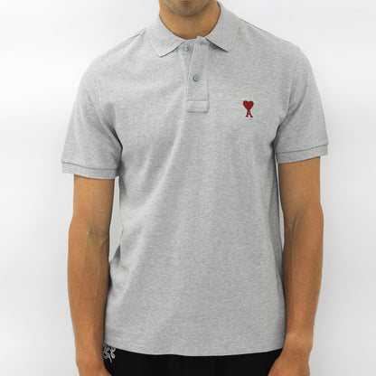 [Ami Paris] Red Ami De Coeur Polo ShirtT-ShirtAmi ParisDPUS Designer OutletGrey MelangeXS[Ami Paris] Red Ami De Coeur Polo Shirt