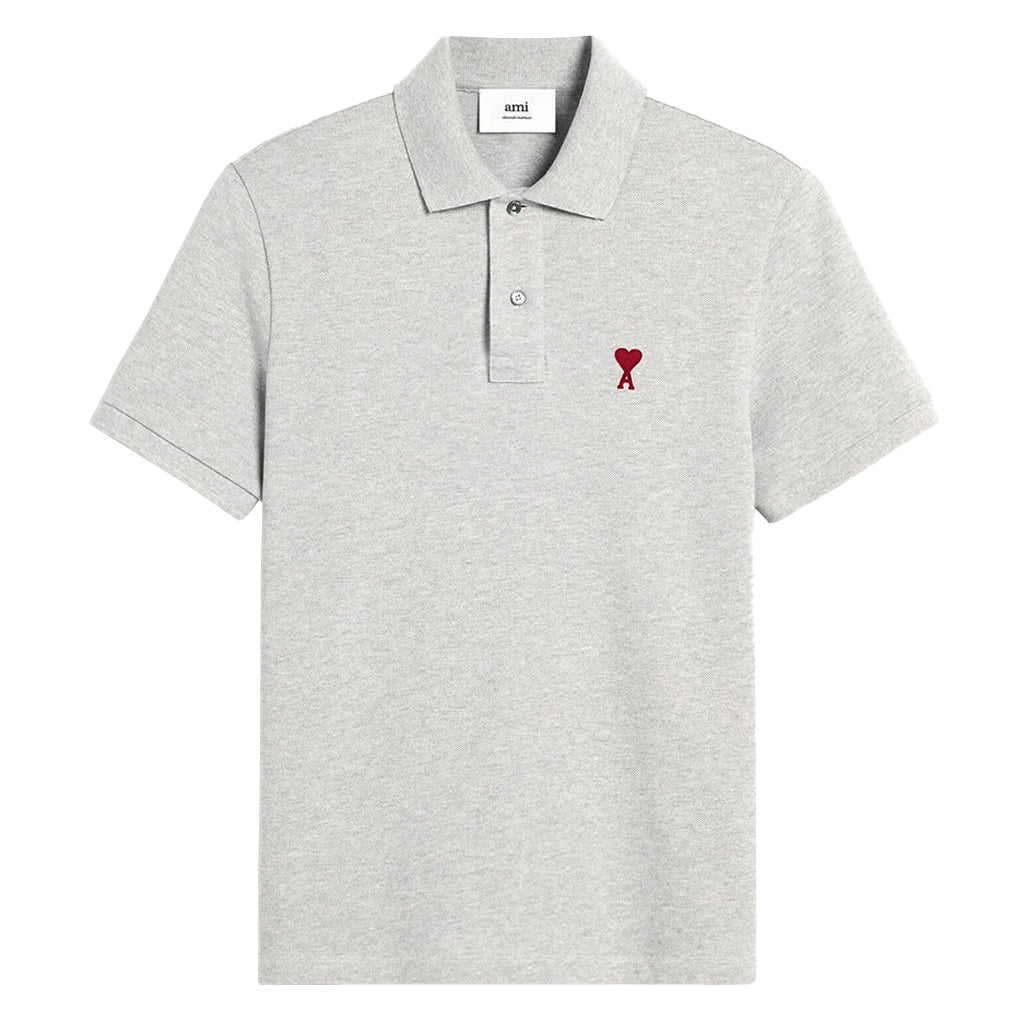 [Ami Paris] Red Ami De Coeur Polo ShirtT-ShirtAmi ParisDPUS Designer OutletGrey MelangeXS[Ami Paris] Red Ami De Coeur Polo Shirt
