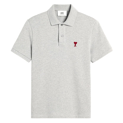 [Ami Paris] Red Ami De Coeur Polo ShirtT-ShirtAmi ParisDPUS Designer OutletGrey MelangeXS[Ami Paris] Red Ami De Coeur Polo Shirt