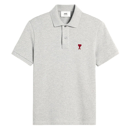 [Ami Paris] Red Ami De Coeur Polo ShirtT-ShirtAmi ParisDPUS Designer OutletGrey MelangeXS[Ami Paris] Red Ami De Coeur Polo Shirt
