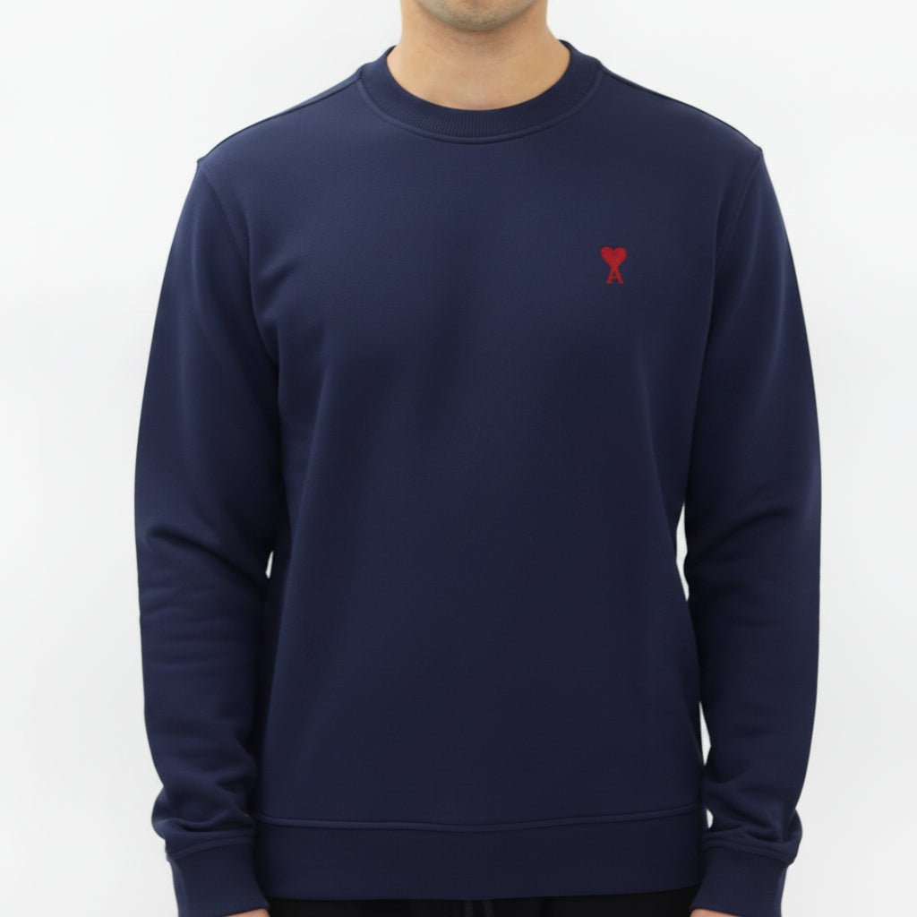 [Ami Paris] Red Heart Cotton Crewneck SweatshirtSweatshirtsAmi ParisDPUS Designer Outlet3666598459650Midnight BlueXS[Ami Paris] Red Heart Cotton Crewneck Sweatshirt