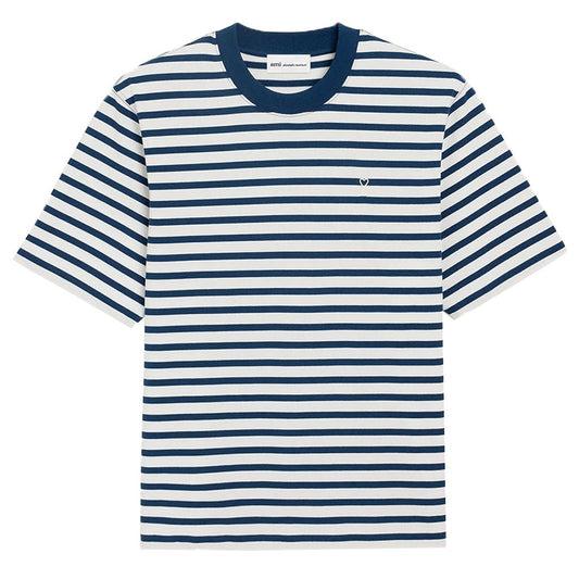 [Ami Paris] Short Sleeves Boxy Fit Mariniere T-Shirt With Ami De Coeur PatchT-ShirtsAmi ParisDPUS Designer Outlet3666598742677Creamy White/InkXS[Ami Paris] Short Sleeves Boxy Fit Mariniere T-Shirt With Ami De Coeur Patch