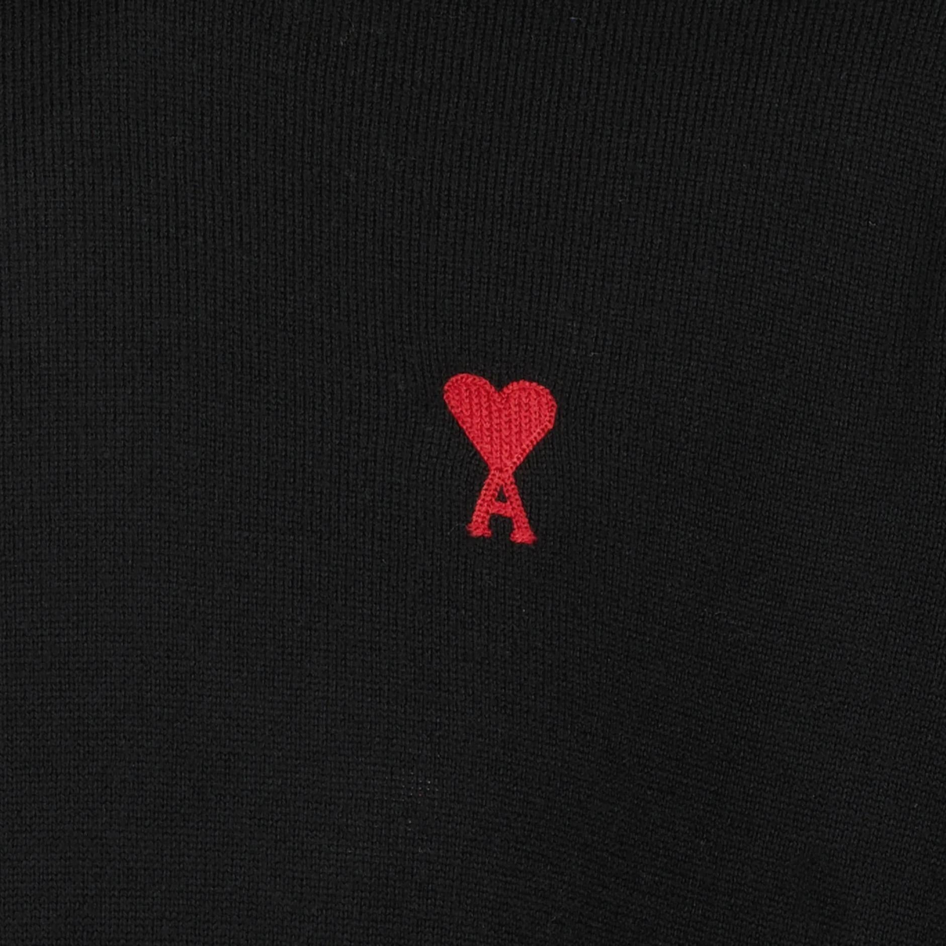 Ami Paris Small Heart Knit Sweater in Black