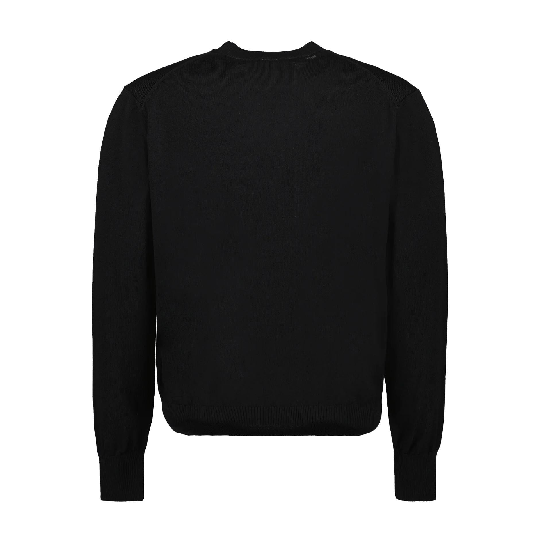 Ami Paris Small Heart Knit Sweater in Black