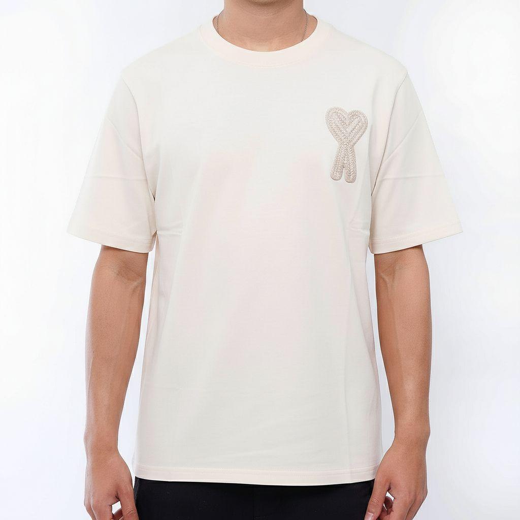 [Ami Paris] Tonal Patch Heart T-Shirt in White/CreamT-ShirtsAmi ParisDPUS Designer Outlet3666598541584XS[Ami Paris] Tonal Patch Heart T-Shirt in White/Cream