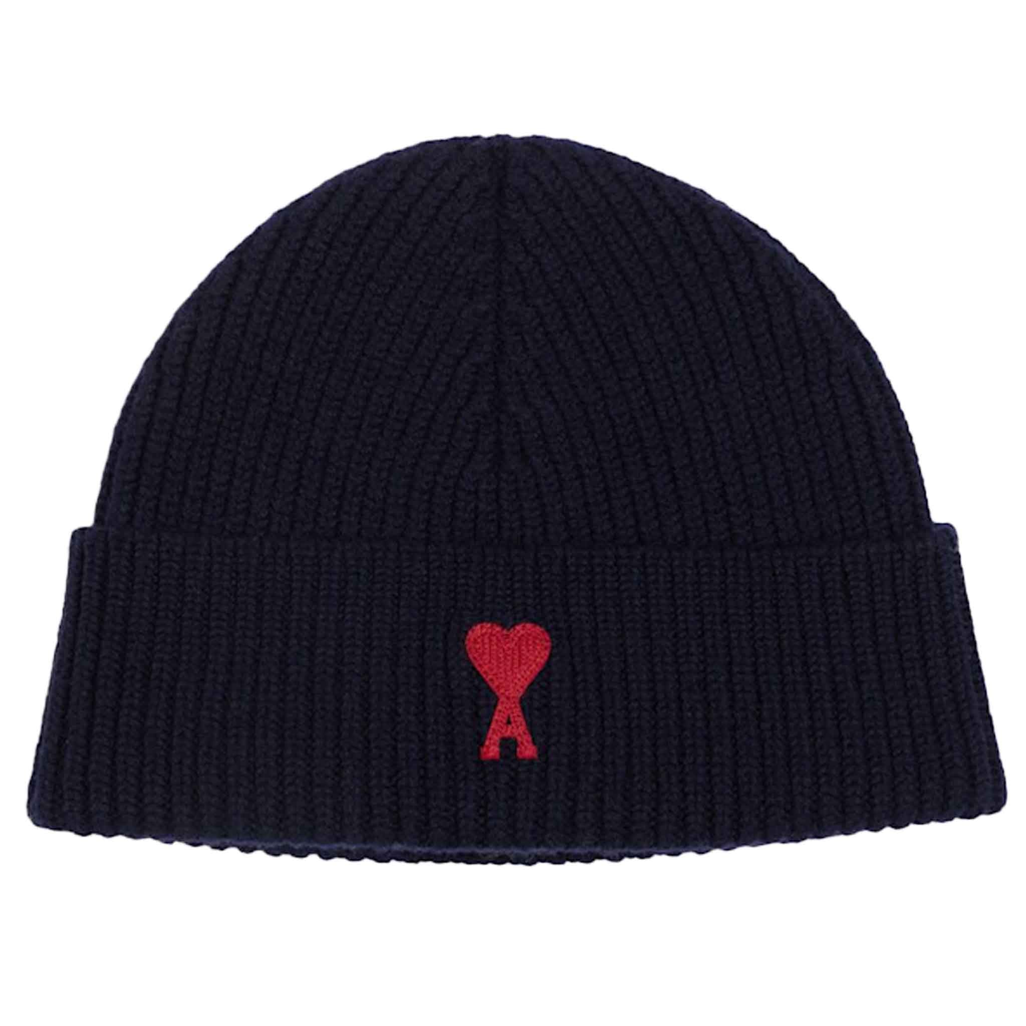 AMI Wool Beanie in NavyHatsAMI ParisDPUS Designer Outlet3666598431922AMI Wool Beanie in Navy